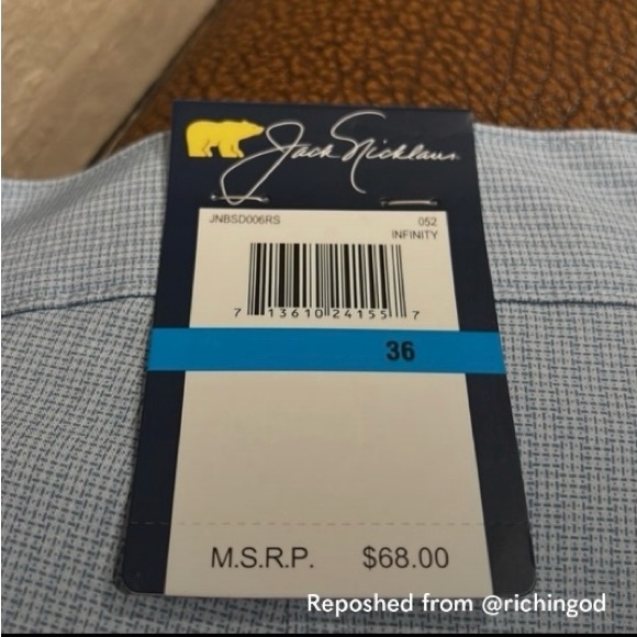 NWT Jack Nicklaus men’s “Infinity” blue UPF 50 stretch golf shorts, size 36 - Picture 8 of 15